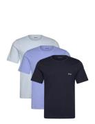 Tshirtrn 3P Classic Tops T-shirts Short-sleeved Navy BOSS