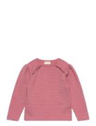 T-Shirt Ls Jaquard Tops T-shirts Long-sleeved T-shirts Pink Minymo