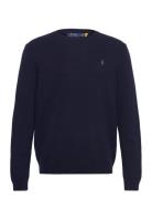 Wool-Cotton Crewneck Sweater Tops Knitwear Round Necks Navy Polo Ralph...