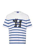 Nolastripe Tops T-shirts Short-sleeved Blue HUGO BLUE