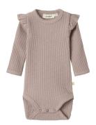 Nbfraja Sao Ls Slim Body Lil Bodies Long-sleeved Beige Lil'Atelier