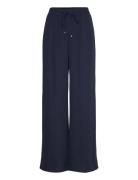 Side-Stripe Georgette Wide-Leg Pant Bottoms Trousers Wide Leg Navy Lau...