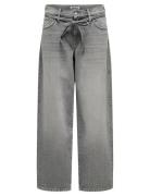 Onlgianna Mw Straight Dot757 Dnm Noos Bottoms Jeans Wide Grey ONLY