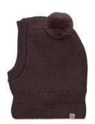 Balaclava Windstop W. Pompoms Accessories Headwear Balaclava Brown Hut...