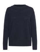 Wool Blend Stand Collar Tops Knitwear Jumpers Navy GANT