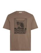 Wwbobby Penseur T-Shirt Tops T-shirts Short-sleeved Brown Wood Wood