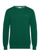 Cotton Pique C-Neck Tops Knitwear Round Necks Green GANT