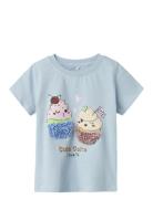 Nmfbethany Ss Top Box Tops T-shirts Short-sleeved Blue Name It