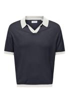 Onsadrian Reg 12 Ss Contrast Polo Knit Tops Polos Short-sleeved Navy O...