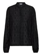 Long Sleeve Button Blouse Tops Blouses Long-sleeved Black Bubbleroom