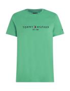 Tommy Logo Tee Tops T-shirts Short-sleeved Green Tommy Hilfiger