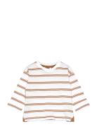 Triple-Striped T-Shirt Tops T-shirts Long-sleeved T-shirts Beige Mango