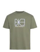 Crossing T-Shirt Tops T-shirts Short-sleeved Khaki Green Makia