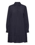 A-Line Jaquard Shirt Dress Kort Kjole Navy Lexington Clothing