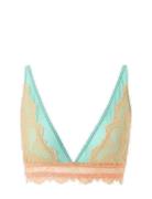 Lace Mesh Plunge Bralette Lingerie Bras & Tops Soft Bras Bralette Blue...