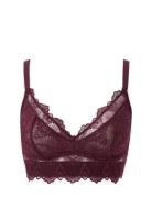 Mesh Support+ Bralette Lingerie Bras & Tops Soft Bras Bralette Burgund...