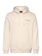 Loopback Embroidered Hoodie Tops Sweat-shirts & Hoodies Hoodies Cream ...