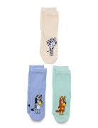 Sock 3 P Sb Bluey Socks & Tights Socks Multi/patterned Lindex