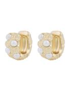 Gisele Big Ring Ear G/White Accessories Jewellery Earrings Hoops Gold ...