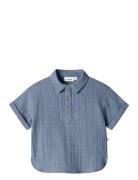 Nmmdawson Ss Loose Shirt Lil Tops Shirts Short-sleeved Shirts Blue Lil...