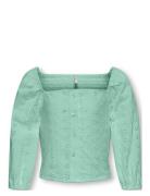 Kogpilea 3/4 Emb Anglaise Shirt Wvn Tops Blouses & Tunics Green Kids O...