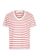 Mmnani V-Ss Stripe Tee Tops T-shirts & Tops Short-sleeved Red MOS MOSH