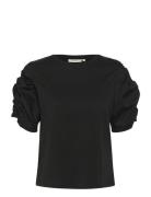 Payanaiw Woven Trim Tshirt Tops T-shirts & Tops Short-sleeved Black In...