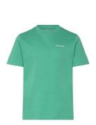 Chest Inst.logo Ss T-Shirt Tops T-shirts Short-sleeved Green Calvin Kl...