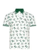 Custom Slim Fit Print Mesh Polo Shirt Tops Polos Short-sleeved Green P...