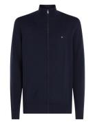 Essential Cotton Zip Thru Tops Knitwear Full Zip Jumpers Navy Tommy Hi...