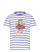 Polo Bear Striped Cotton Jersey Tee Tops T-shirts Short-sleeved Blue R...