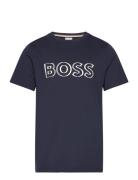 Short Sleeves Tee-Shirt Tops T-shirts Short-sleeved Navy BOSS