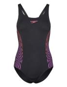 Womens Placement Muscleback Sport Swimsuits Black Speedo