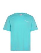 Ss Tee Tops T-shirts Short-sleeved Blue Champion