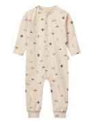 Birk Printed Pyjamas Jumpsuit Pyjamas Sie Jumpsuit Cream Liewood