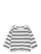 100% Cotton Striped T-Shirt Tops T-shirts Long-sleeved T-shirts Green ...