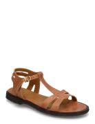 Sandals - Flat Flate Sandaler Brown ANGULUS