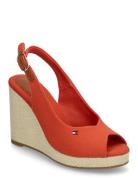 Flag High Wedge Espad Slingback Sko Wedge Red Tommy Hilfiger