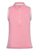 Contrast Collar Sleeveless Pique Tops T-shirts & Tops Sleeveless Pink ...