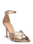 Allie Metallic Multistrap Sandal Sandal Med Hæl Gold Lauren Ralph Laur...