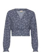 Tamara Ls Blouse Mara Floral V Tops Blouses Long-sleeved Blue Levi's®