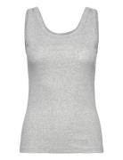 Slim Ribbed Tank Top Tops T-shirts & Tops Sleeveless Grey GANT