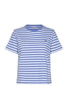 Reg Striped Shield Ss T-Shirt Tops T-shirts & Tops Short-sleeved Blue ...