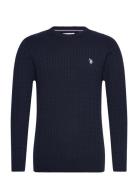 Mads Reg Cot Uspa M Knit Tops Knitwear Round Necks Navy U.S. Polo Assn...