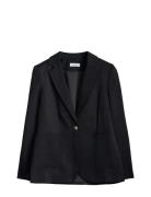 Linen-Blend Blazer, Blume Blazers Single Breasted Blazers Black Ivo Ni...