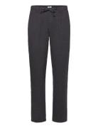 Linen Blend Herringb Pants Bottoms Trousers Casual Black Lindbergh