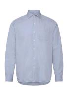 Reg Fit Wide Spread C Gd Twill Tops Shirts Casual Blue Oscar Jacobson