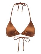 Solar Swim Triangle Bikini Top Bikinitopp Brown Organic Basics