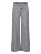 Striped Wide Pants W Pockets Bottoms Trousers Grey Copenhagen Colors