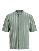 Jjemil Knit Striped Shirt Ss Tops Knitwear Short Sleeve Knitted Polos ...